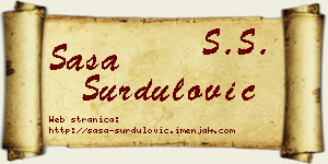 Saša Surdulović vizit kartica